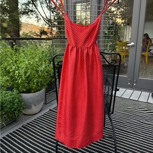 J. Crew Deep Orange Polka Dot Mini Dress